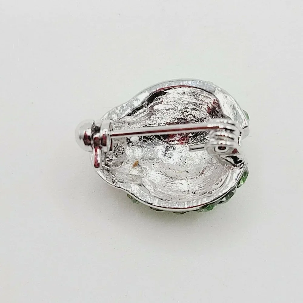 Pave Rhinestone Ladybug Brooch 5/8